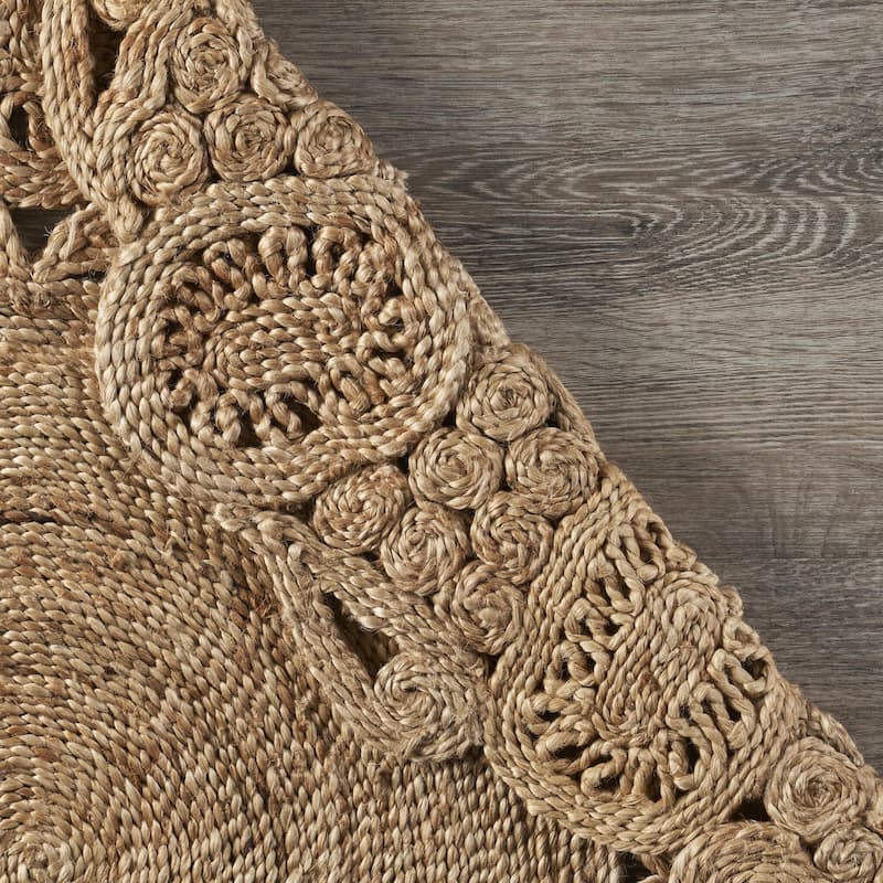 Sevita Organic Jute Medallion Area Rug, Natural
