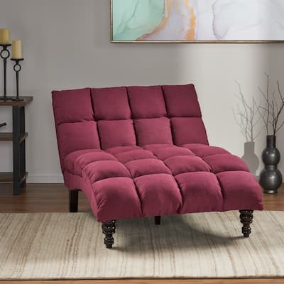 Kaniel Tufted Fabric Double Chaise by Christopher Knight Home