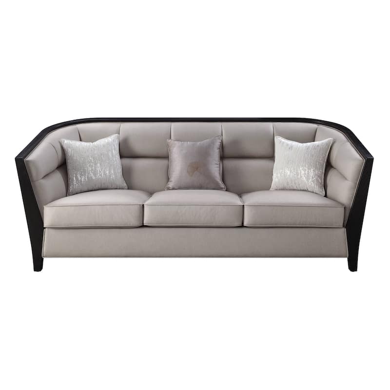 Revelle Beige and Black Loveseat with 2-Pillow