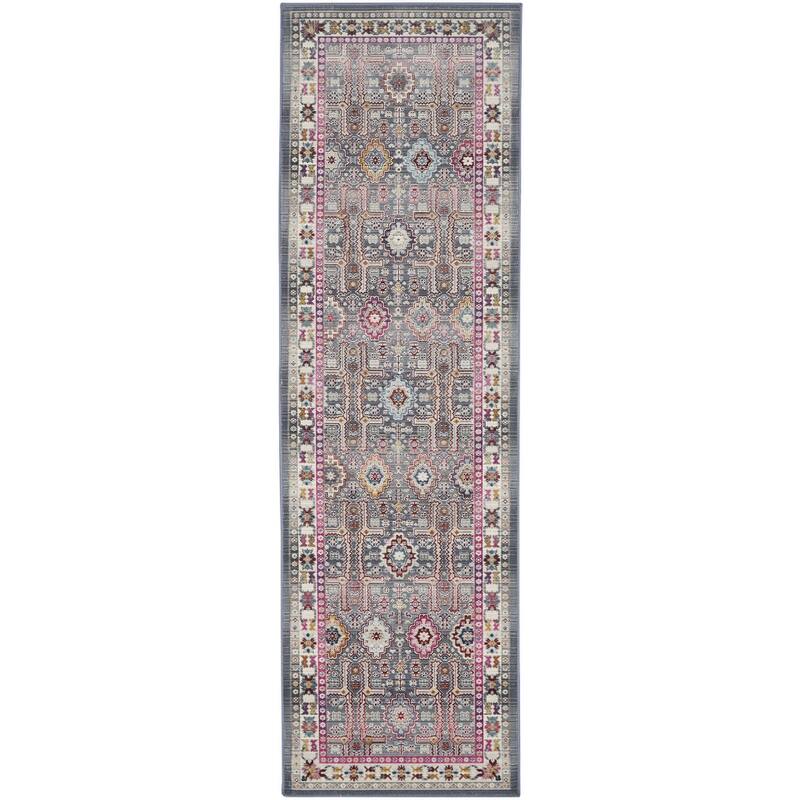 HomeRootsFloral Bohemian Runner Area Rug - 96' X '28' X '0.5
