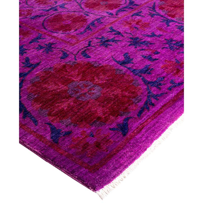 Overdyed One-of-a-Kind Hand-Knotted Area Rug - Purple - 10' 2" x 14' 6"