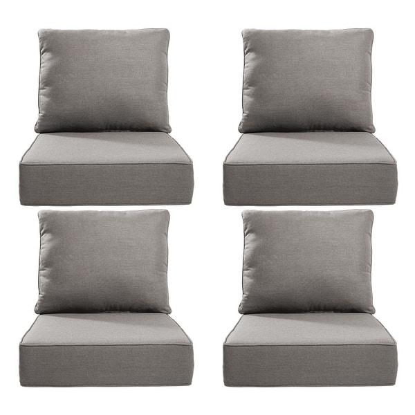 slide 2 of 8, Gymojoy 6-Inch Thick Outdoor Deep Seating Cushion Set, 22"/24" Wide Options, Waterproof & Fade Resistant for Patio Furniture 22in - 4 Set - Grey
