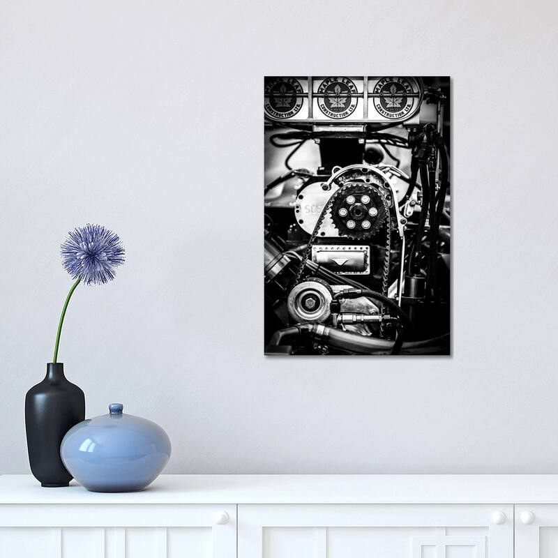 iCanvas "Drag Racing Car Engine" by Nik Rave Canvas Print - 18x12x1.5