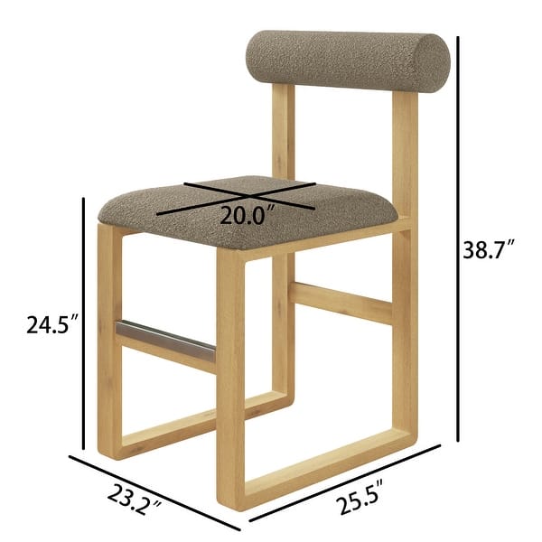 Corvus Caen Teddy Fabric Bar Stools with Wood Legs (Set of 2)