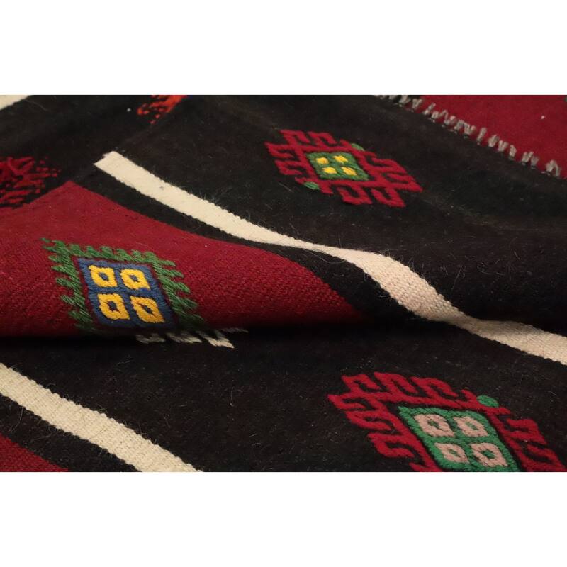 Hand Woven Oriental 100% Wool Carpet Southwestern Tribal Red Kilim Area Rug - 10' 0'' X 5' 10''