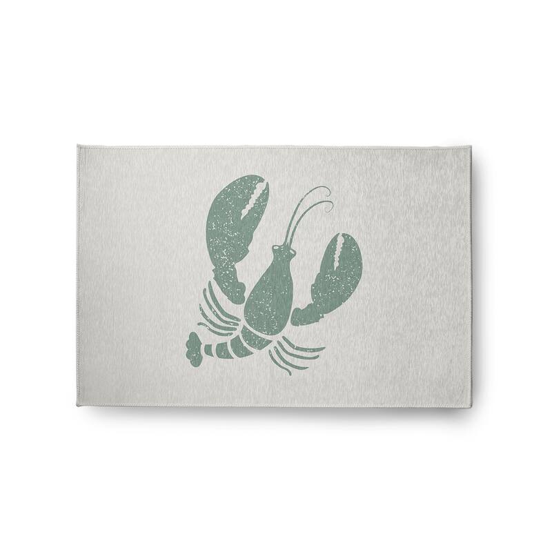 Lobster Nautical Indoor/Outdoor Rug - Sage and White - 2' x 3'