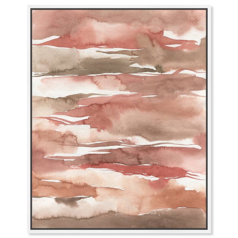 Art Remedy Tone Tinted Powders Framed Boho Abstract 1 Piece Canvas Wall Art - 17 x 21 - White