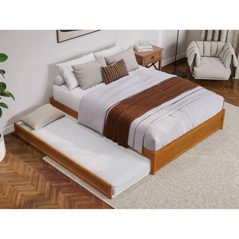 Barcelona Panel Platform Bed with Twin XL Trundle