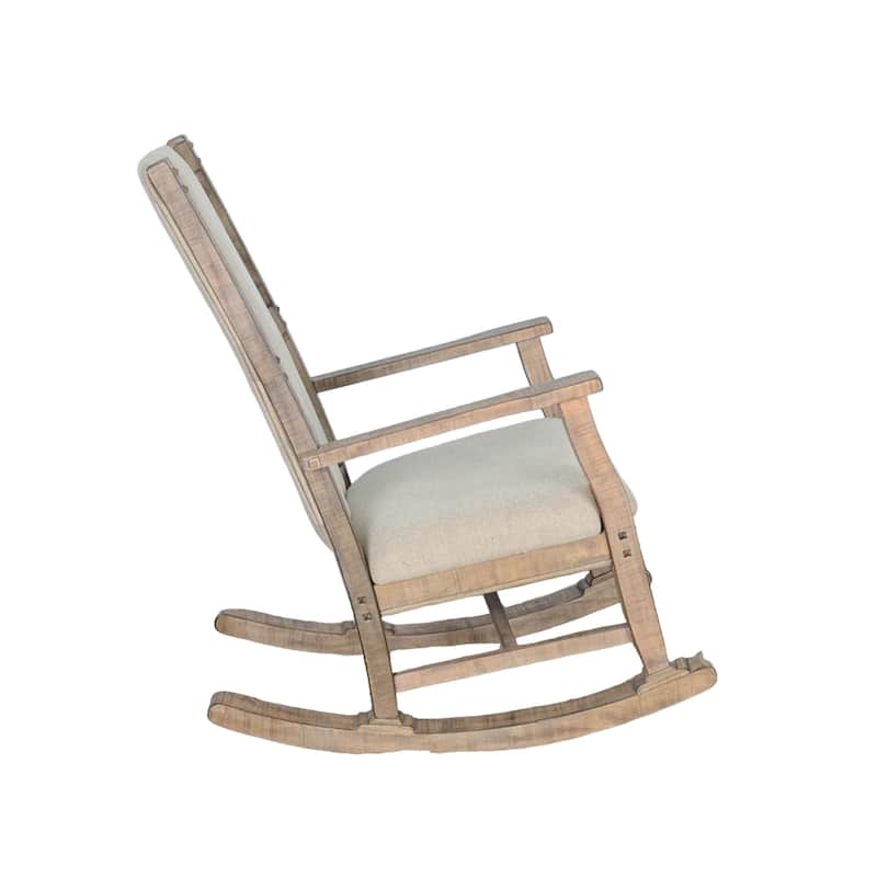 Rena Rocking Chair, Cushion Seat and Back, Brown Mahogany Mindy Wood
