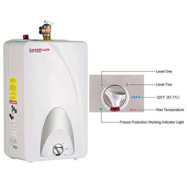 Shop Camplux Me40 4 Gallon Mini Tank Electric Water Heater 120 Volts Ul Listed Overstock 28274669