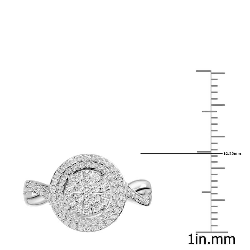 AEON Radiant Aura Round 0.50ct Lab Grown Diamond Cluster Double Halo Ring