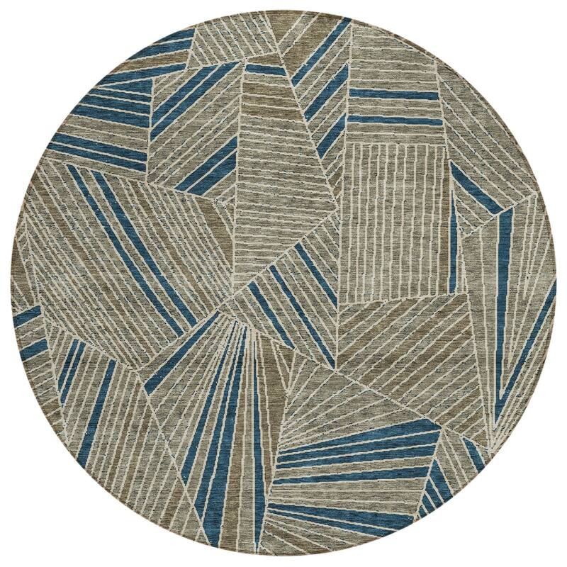 HomeRoots Geometric Transitional Rectangle Outdoor Rug