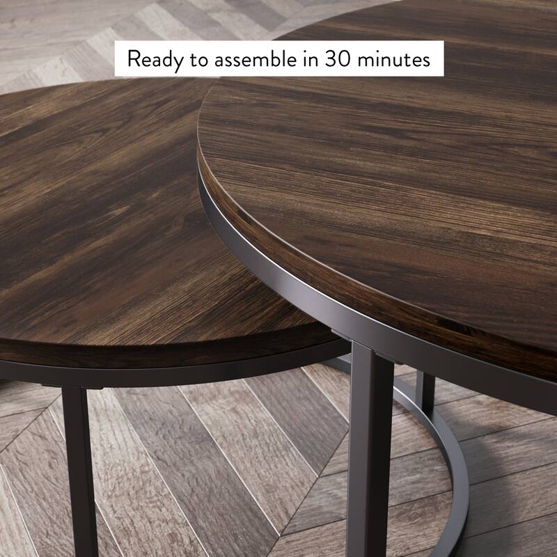 Nathan James Stella Round Nesting Coffee Table Set of 2