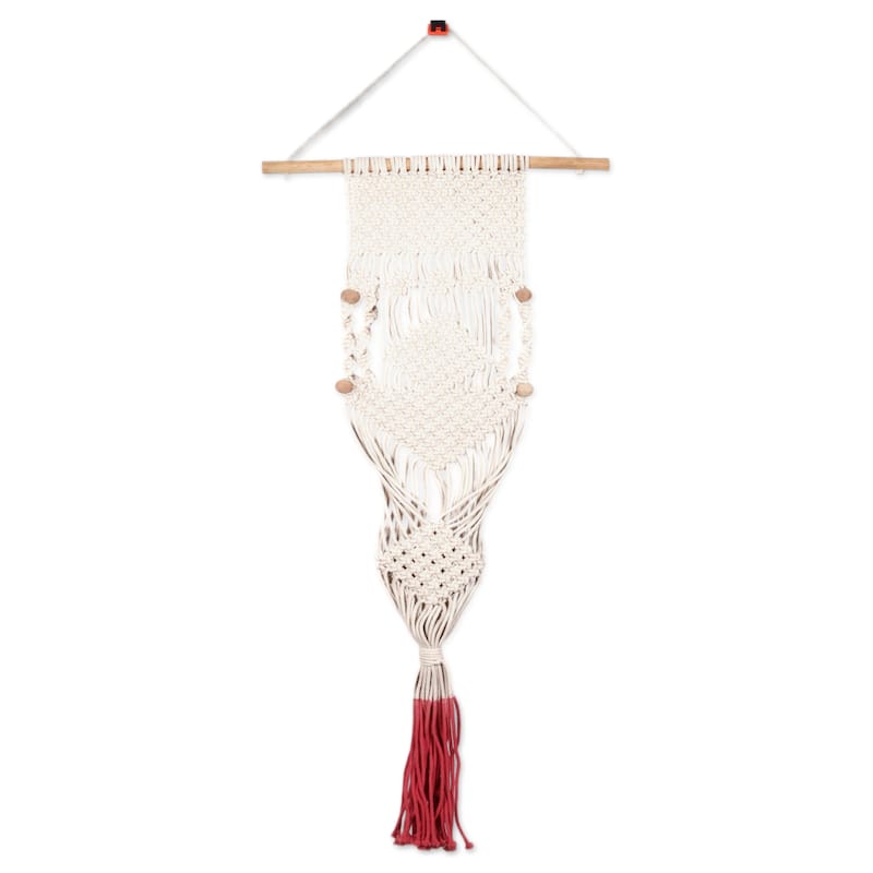 Novica Handmade Fire Threads Cotton Hanging Planter