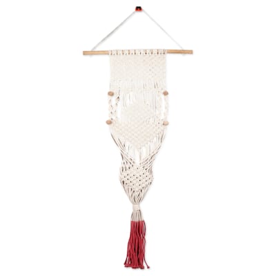 Novica Handmade Fire Threads Cotton Hanging Planter