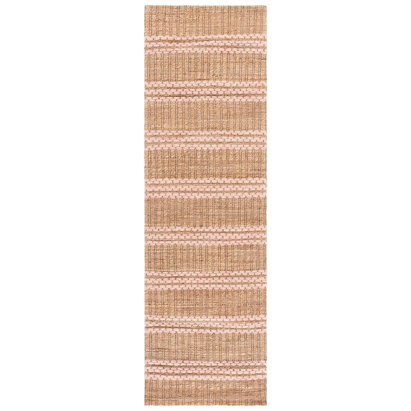 Martha Stewart by SAFAVIEH Handmade Friedhilde Jute Rug - 2'3" x 8' Runner - Natural/Blush