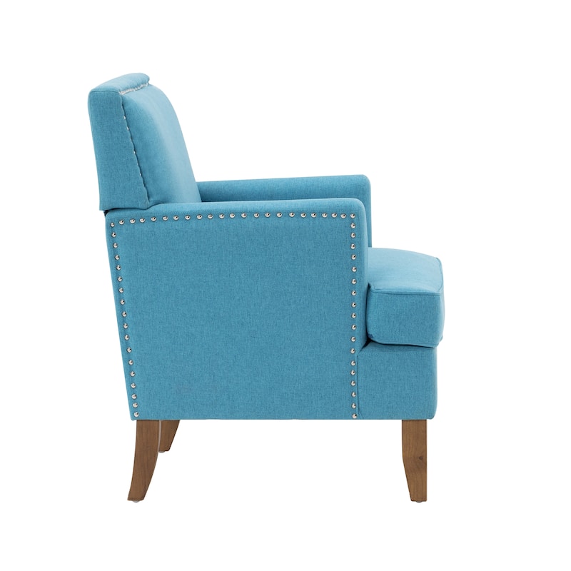Porthos Home Gavi Fabric Upholstered Accent Chair with Rubberwood Legs