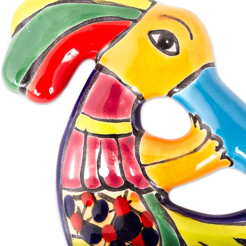 Novica Handmade Cute Kokopelli Ceramic Wall Sculpture