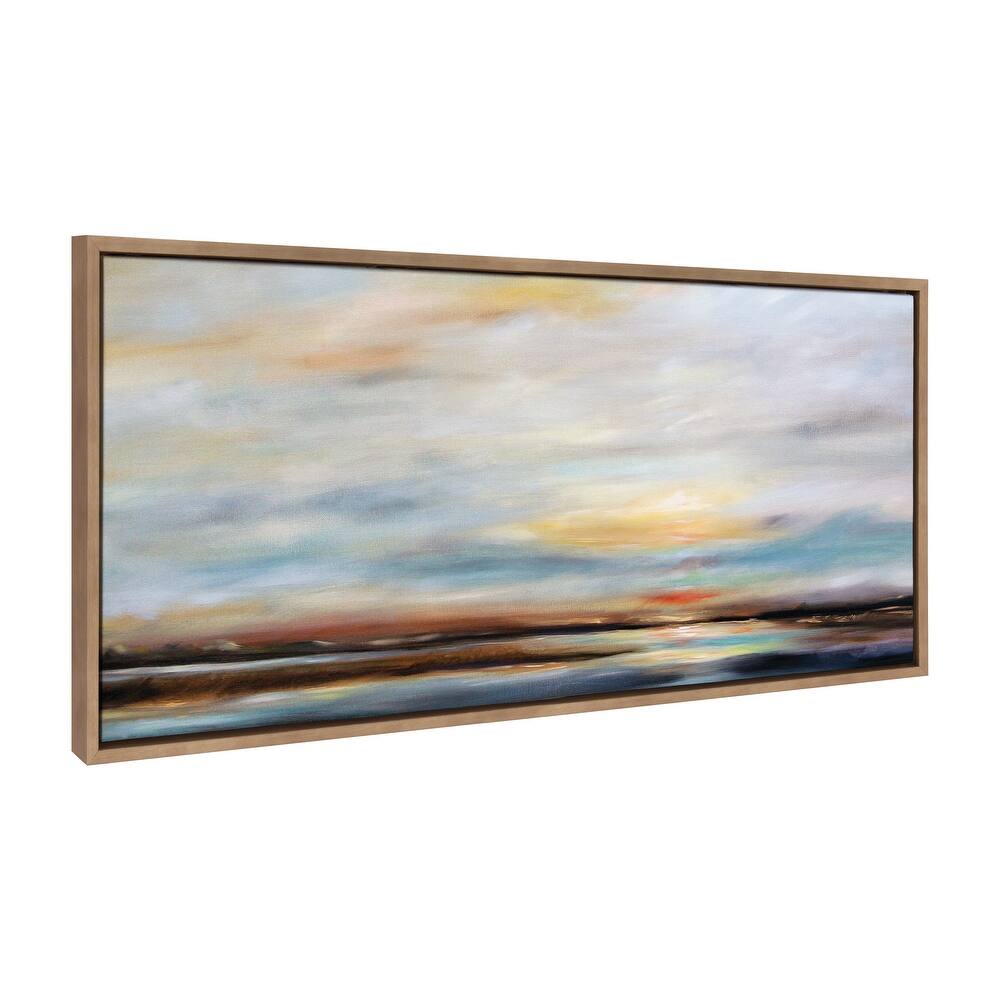 Kate and Laurel Sylvie Carolina Sunset Framed Canvas by Mary Sparrow