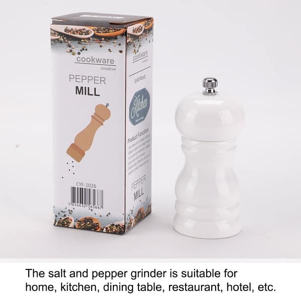 4.5Wooden Salt Pepper Grinder Mills Shakers w Adjustable