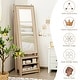 preview thumbnail 7 of 6, 2-in-1 Wooden Cosmetics Storage Cabinet with Full-Length Mirror and Bottom Rack - 21" x 16" x 68" (L x W x H)
