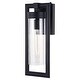 preview thumbnail 6 of 10, VAXCEL Malmo 1-Light Matte Black Dusk to Dawn Sensor Outdoor Wall Sconce, Durable Metal, Clear Seeded Glass Shade LED Compatible