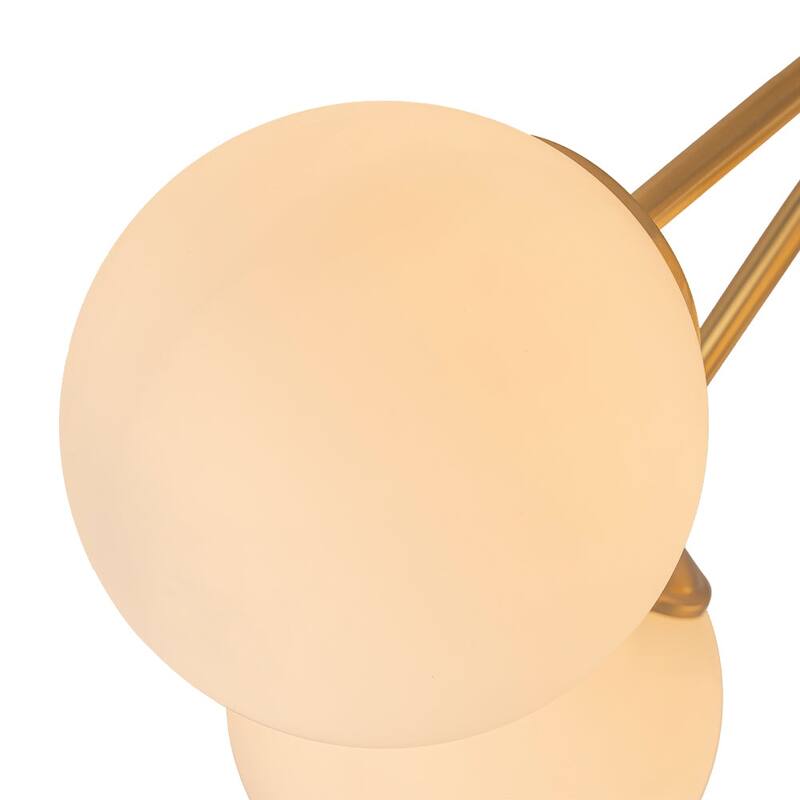 Milky Glass Globe Brass Sputnik Bubble Ceiling Light - 30in Chandelier
