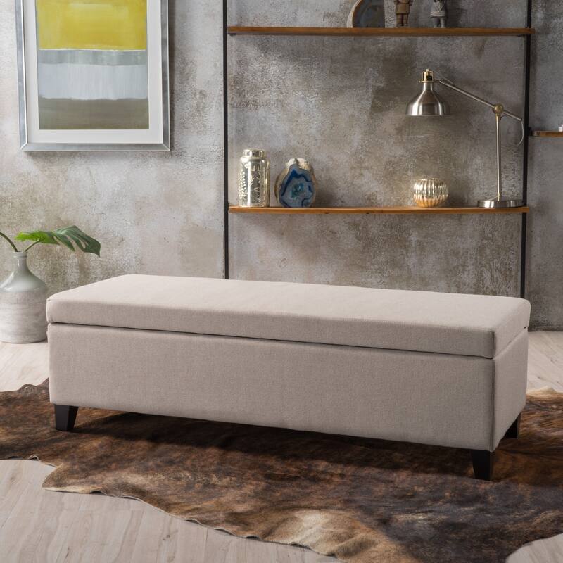 York Fabric Storage Ottoman Bench by Christopher Knight Home