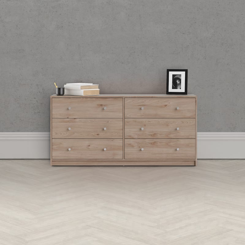 Porch & Den Zoe 6-drawer Double Dresser - Jackson Hickory