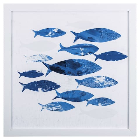 Marble Blue School of Fish 1 Wall Art