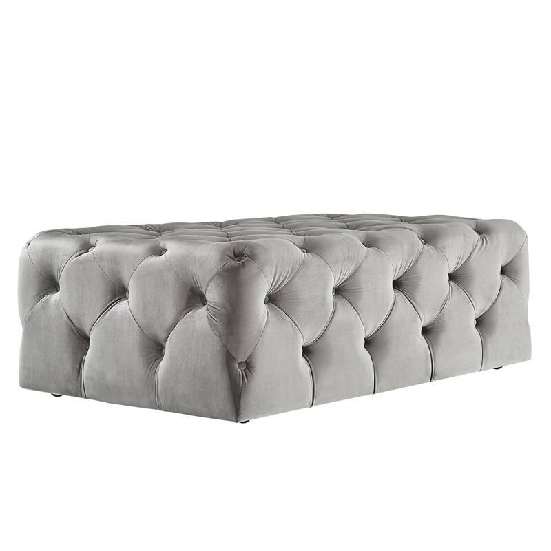 Knightsbridge Rectangular Tufted Ottoman with Casters by iNSPIRE Q Artisan