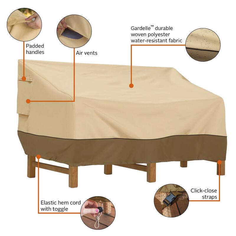 Classic Accessories Veranda Water-Resistant 76 Inch Deep Seated Patio Sofa/Loveseat Cover