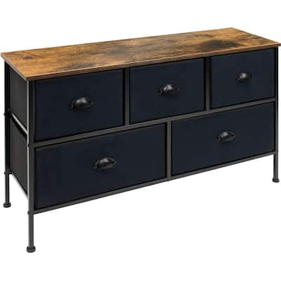 Sorbus Wide Dresser / TV Stand with 5 Drawers for Bedroom, Rustic Farmhouse Décor