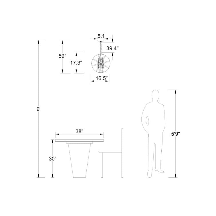 Maxax 4-Light Unique/Statement Globe Chandelier with Crystal-image