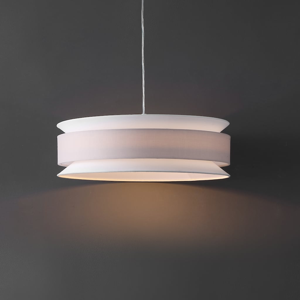 SAFAVIEH Lighting Aivo Extendable Pendant - 20 In. W x 20 In. D x 25477 In. H - Cream/White - 20Wx20Dx69H