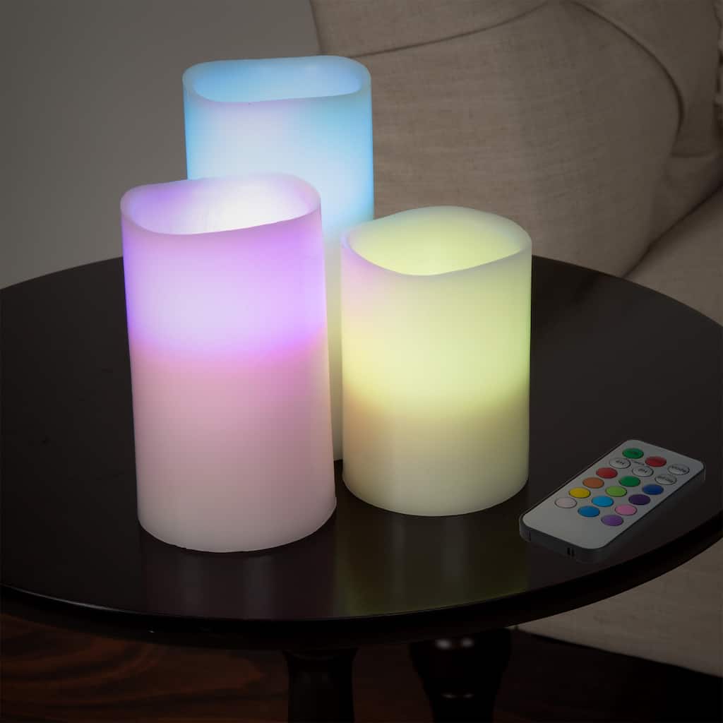 Lavish Home 3PC Flameless Candle Set with Remote