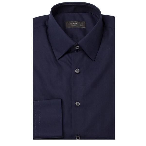 Prada Men S Spread Collar Cotton Dress Shirt Navy Free Prada Men X27 S Spread Collar Cotton Dress Shirt Navy