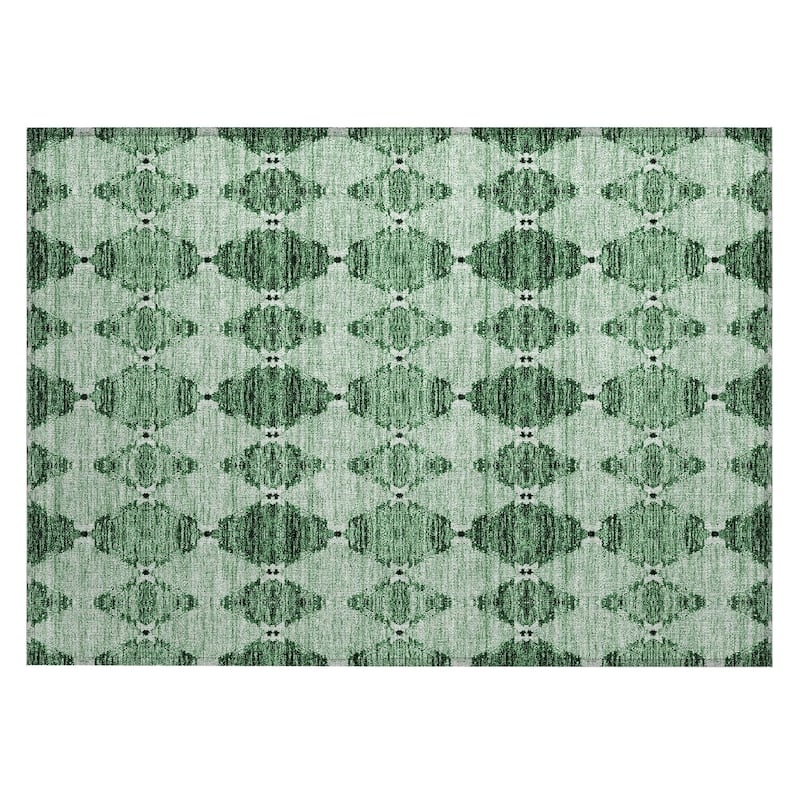 Machine Washable Indoor/ Outdoor Chantille Modern Boho Damask Rug