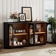 preview thumbnail 3 of 51, Buffet Cabinet with Glass Doors, Arched Cabinet with Adjustable Shelves, Kitchen Storage Cabinet with Rebound Device