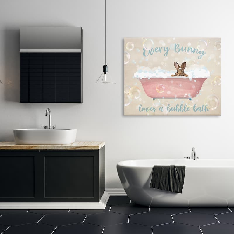 Stupell Every Bunny Loves Baths Canvas Wall Art Design By Susan Arnot
