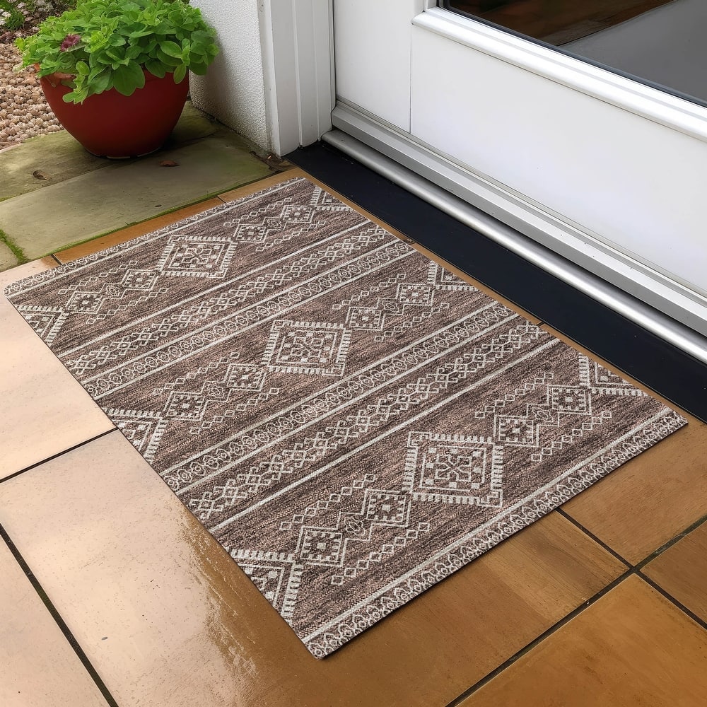 Machine Washable Indoor/ Outdoor Chantille Moroccan Boho Rug