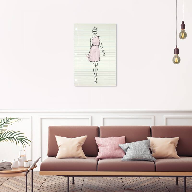 Wynwood Studio Canvas Fashion and Glam Runway Letter VII Pink and Pastel Pink Glam Wall Art Canvas Print - 30 x 20