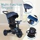 preview thumbnail 11 of 12, Baby Tricycle,6 in 1 Trike with Retractable Canopy,Adjustable Push Handle,Rotatable Seat ,Detachable Guardrail,Rear Basket
