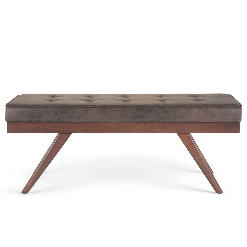 WYNDENHALL Keenan 48 inch Wide Mid Century Modern Rectangle Ottoman Bench