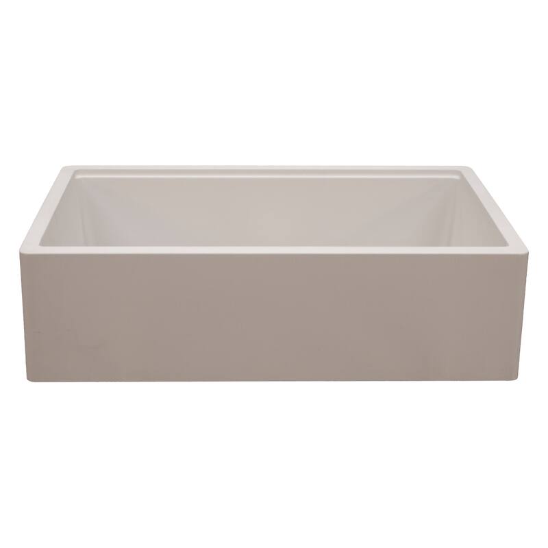 Titan Farmhouse Granite Single Bowl Kitchen Sink with Cutting-Board & Strainer - 33" - Pearl White