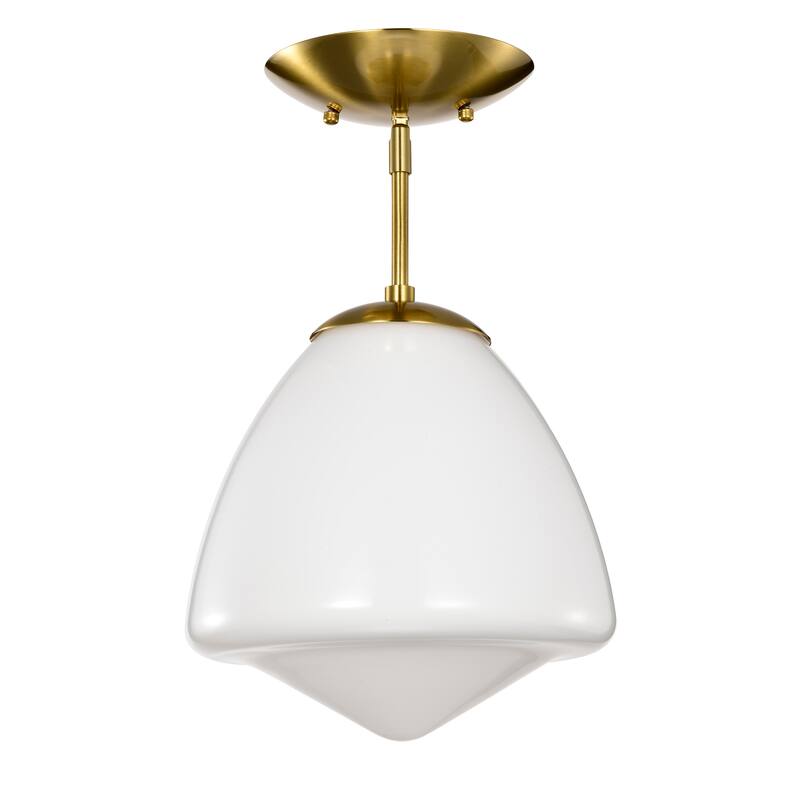 Zylo Semi-Flush Mount Metal Ceiling Lamp with Clear Glass Shade