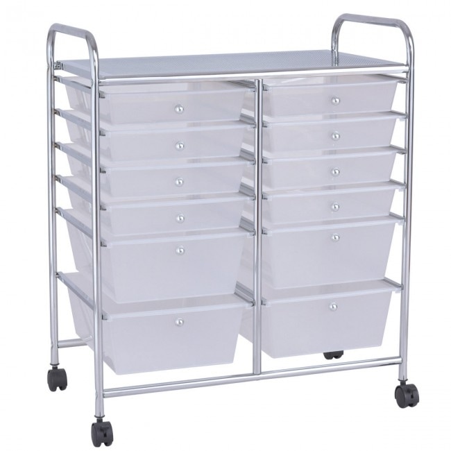 12-Drawer Rolling Cart: Versatile Organizer Bins for Storage - 25 x 15 x  29.5(L x W x H) - Bed Bath & Beyond - 31865632