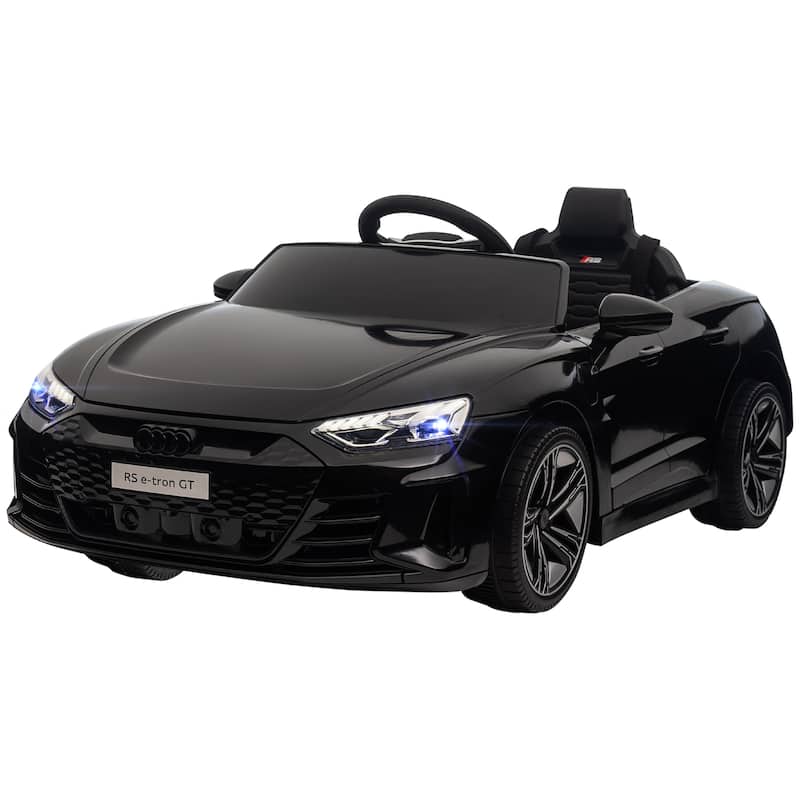 12V Kids Ride on Car with Remote Control, Battery Powered Electric Car Drift Car Black Engineering Car with 4 Wheels