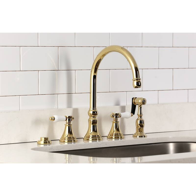 Kingston Brass KS279.BPLBS Bel-Air 1.8 GPM Widespread Kitchen Faucet - Polished Chrome