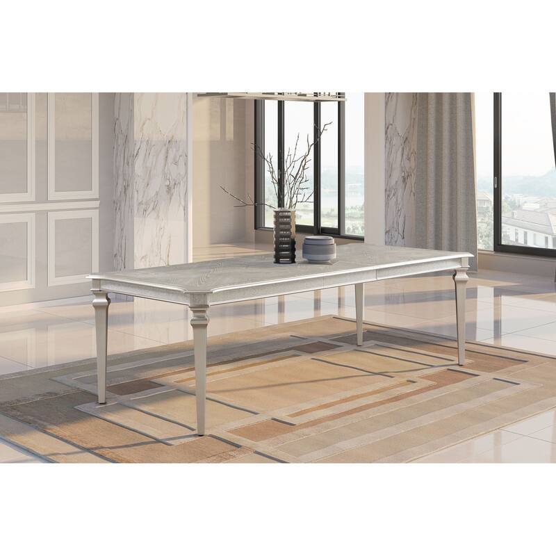 Evangeline 96-inch Extension Leaf Dining Table Silver Oak